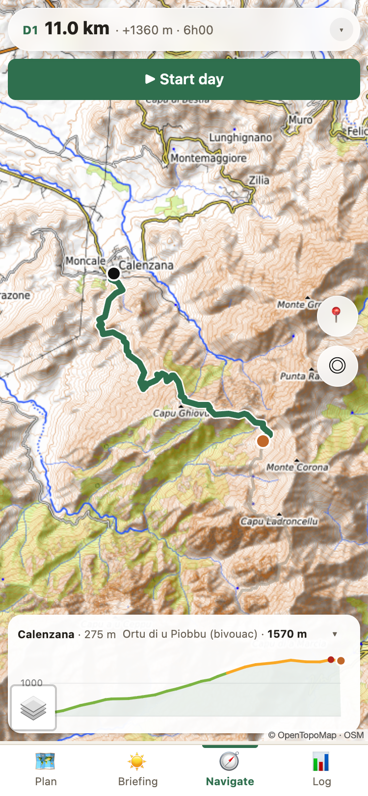 Navigation screen